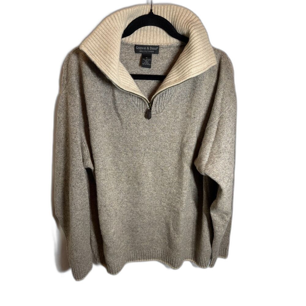 Grayson & Dunn Men’s XL 100% 2-Ply Cashmere Quarter Zip Sweater